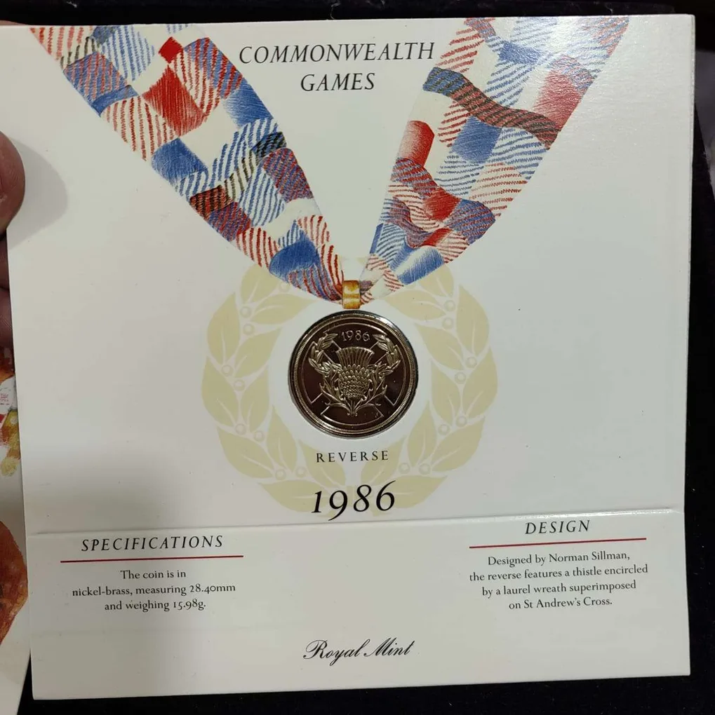 England Commonwealth Games Brilliant Uncirculated Coin proof 1986 set