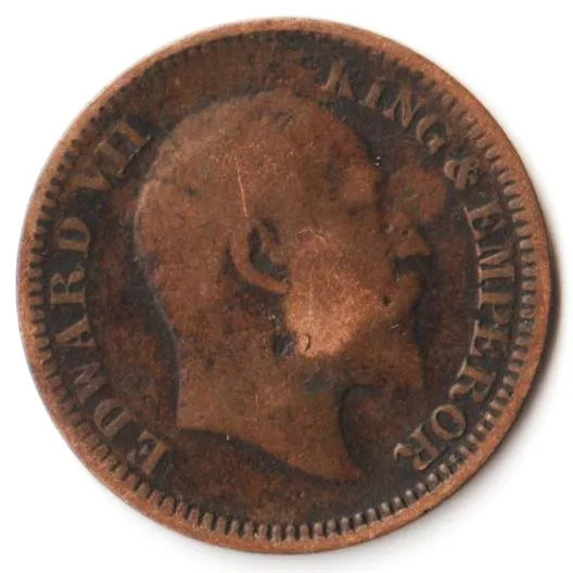 1/2 Pice 1910 of Edward VII British India Copper Coin