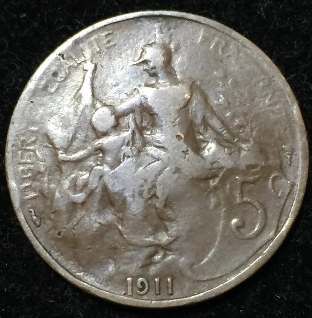 1911 France 5 Centimes Rare Coin #V80