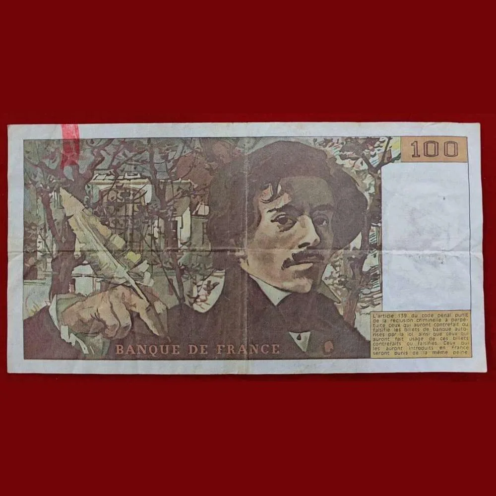 Francs 100 Franc 1990 Series Big Size Very Rare Note