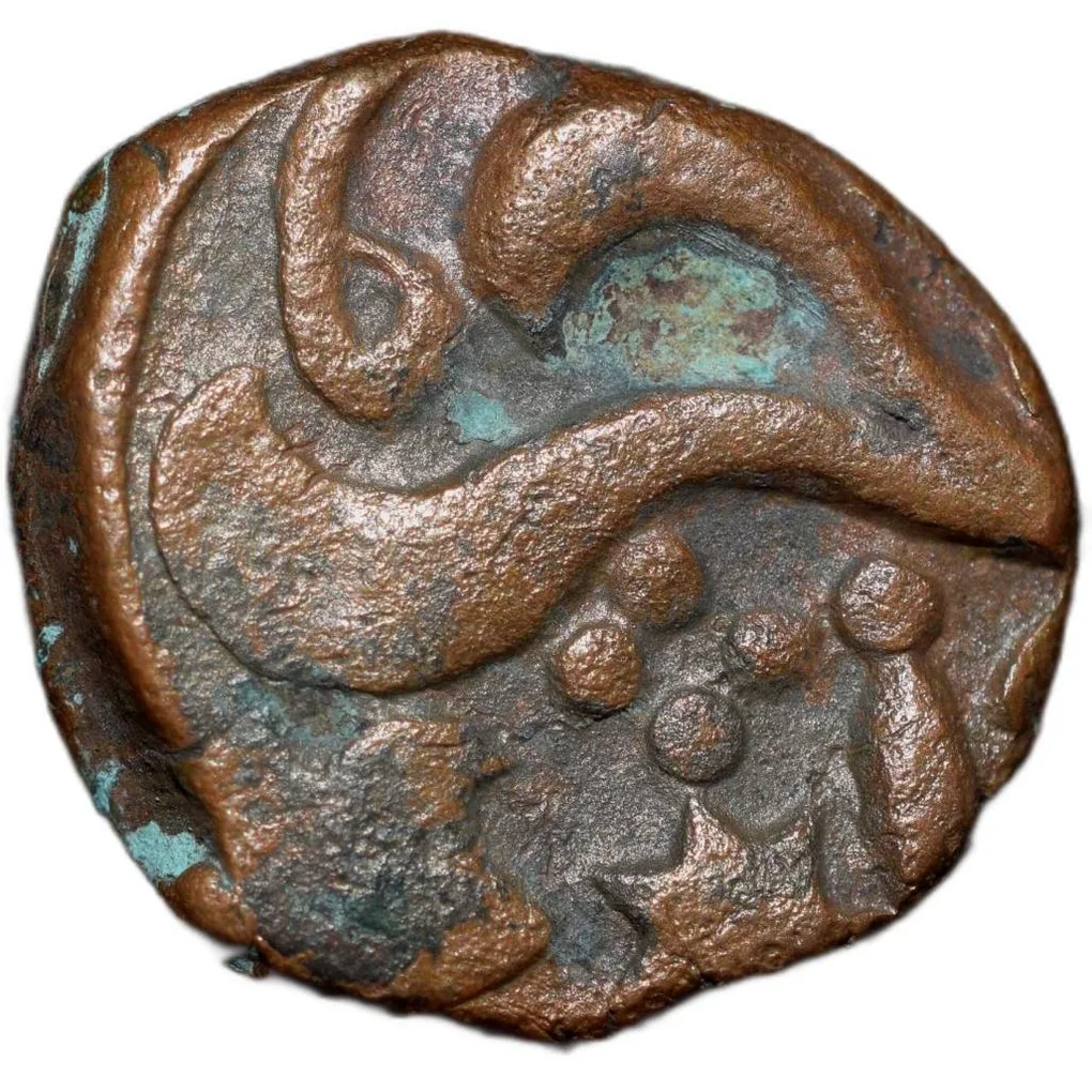 Copper Paisa of Jawad Mint of Gwalior State(18th Cen. AD) Banner & Scimitar KM 102