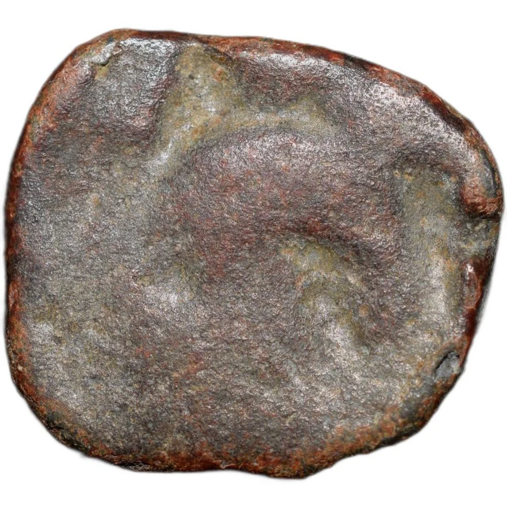 Lead Heavy Coin of Satavahan Dynasty (1st Cen. BC) from Vidarbha Elephant/Bold Nandipad