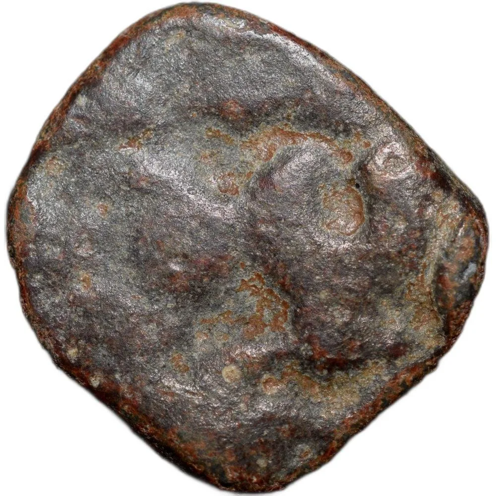 Lead Heavy Coin of Satavahan Dynasty (1st Cen. BC) from Vidarbha Elephant/Bold Nandipad