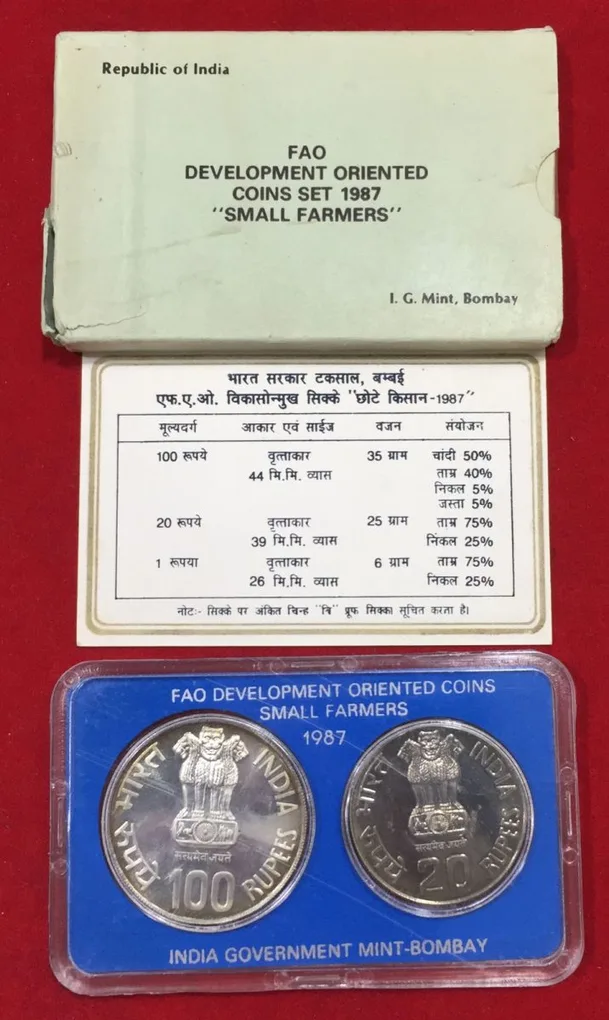 1987 "Small Farmers" UNC Rare Set With Cover and Certificate
