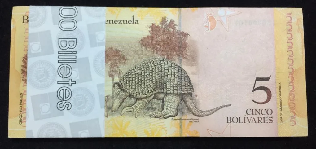Venezuela 5 Bolivars (100 Note) Serial Packet