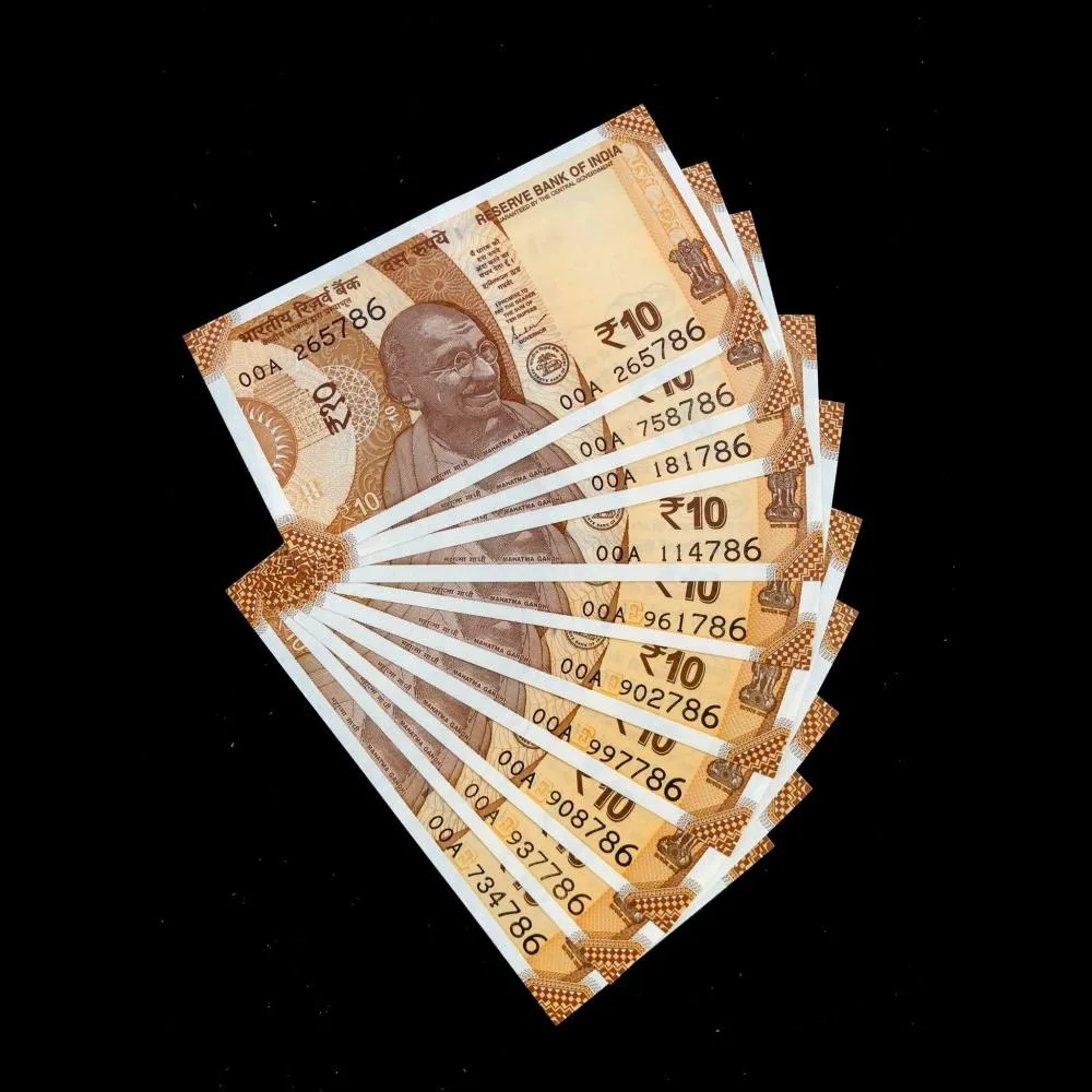 Rs 10 India Banknote 2021 Issue 10Notes Ending 786 Gem Unc 0AA Prefix Unique and Rare