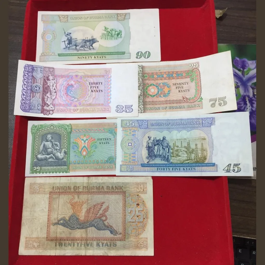 Burma 6 pcs Different Top Condition Old Issue Note
