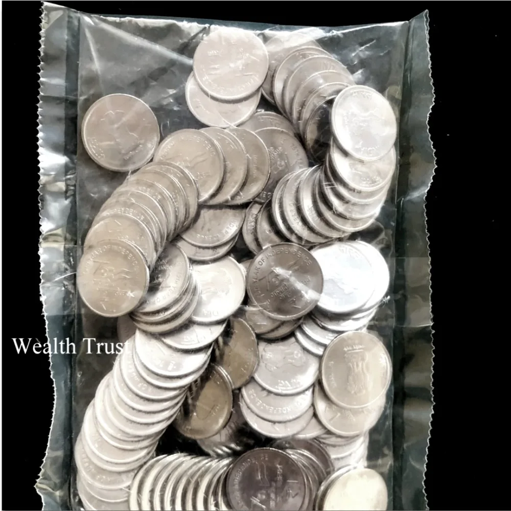Latest New 1 Re 2025 Mumbai Mint 100 Coin Seal Pouch Famous Akam Series 75 Year of Independence
