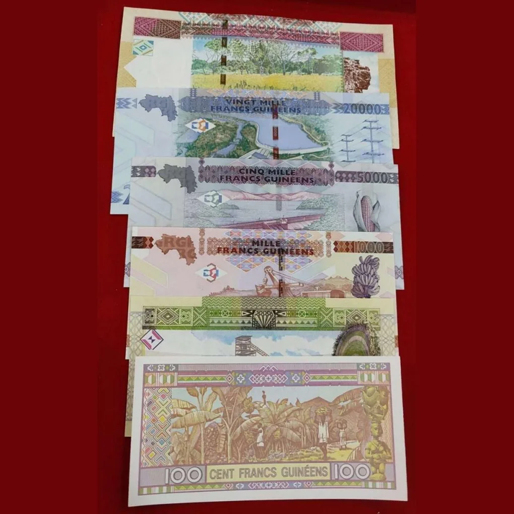 Guinee 6 Different note Gem unc Rare note