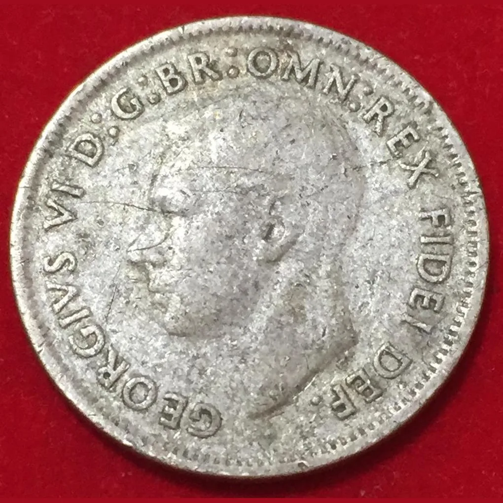 1952 Australia 1 Shilling - George VI without "IND:IMP" Rare Coin #B112