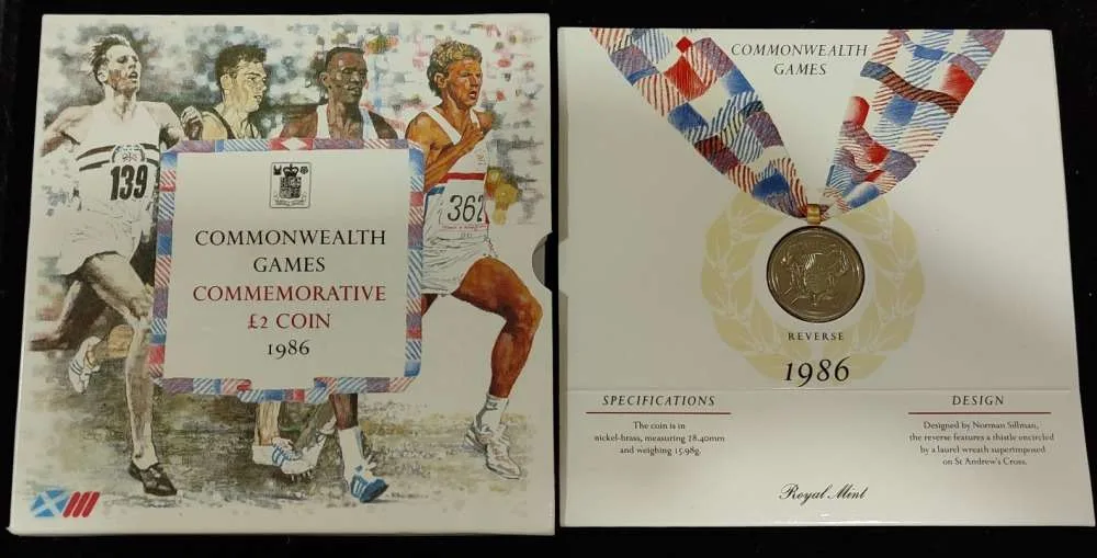 England Commonwealth Games Brilliant Uncirculated Coin proof 1986 set