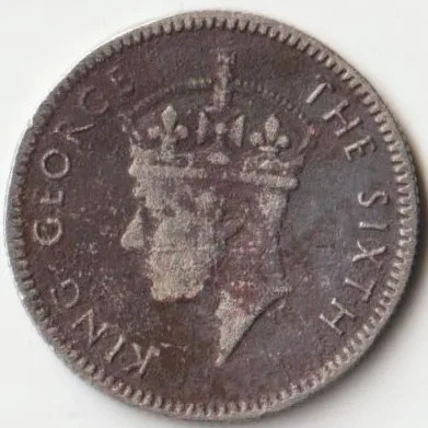 Malaya Five Cents 1950 Copper-Nickel Coins of George VI Collectible Coins of Malaysia