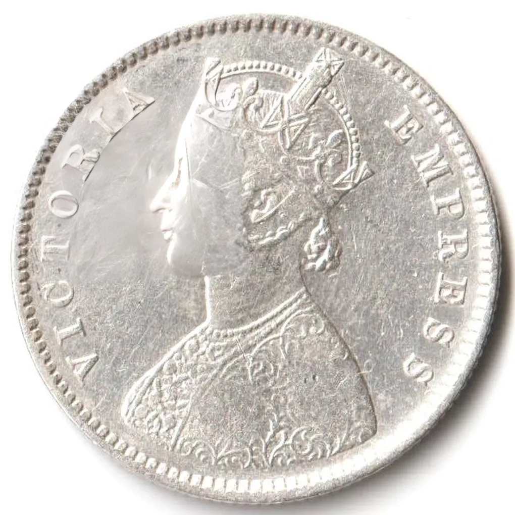 Half Rupee 1899 Bombay Mint of Victoria Empress Scare Collectible British India Silver Coin