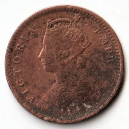 1/12 Anna 1892 Copper Coin of Victoria Empress British India Coinage