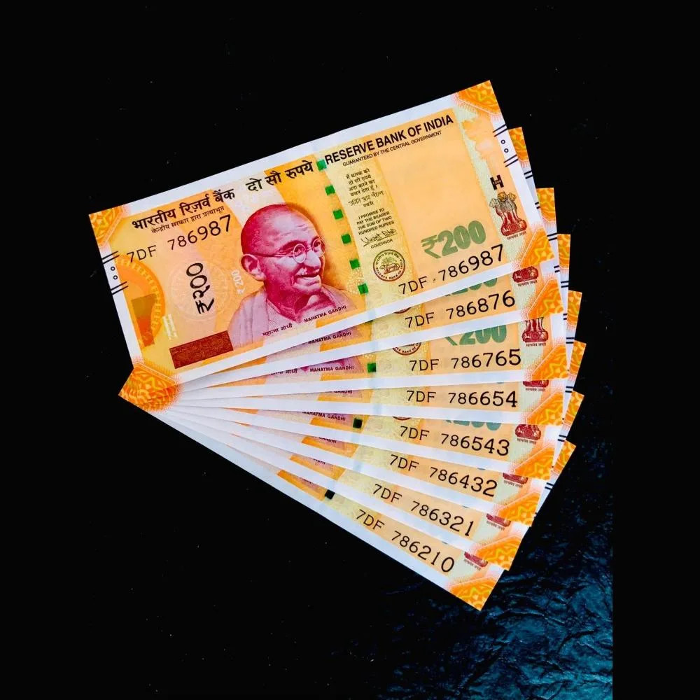 Rs 200 Issue India Banknote Fancy Set 786987 TO 786210 Gem Unc Unique Set