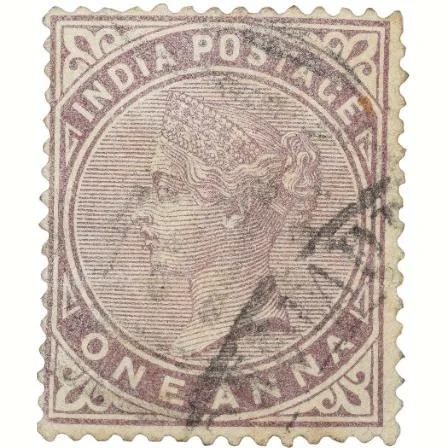 Postal Stamp of Victoria 1 Anna - Brown Colour - Used as per Image.
