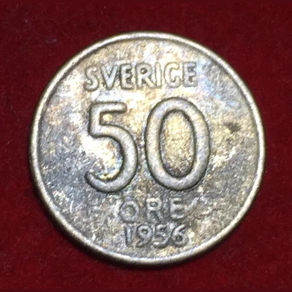 Sweden 50 Öre - Gustaf VI Adolf Silver Coin #Z-310