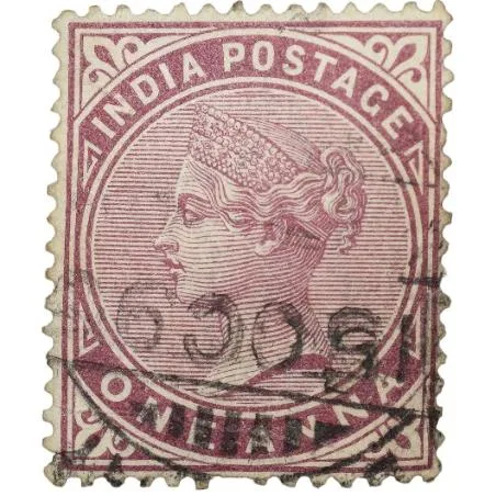 Postal Stamp of Victoria 1 Anna - Murhoom Colour - Used as per Image.