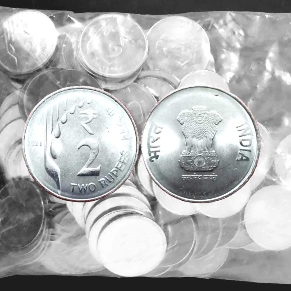 Re 2 RBI 100 Coin Rbi Seal Pack Lot Kolkata Mint Drop Issue Unique and Rare