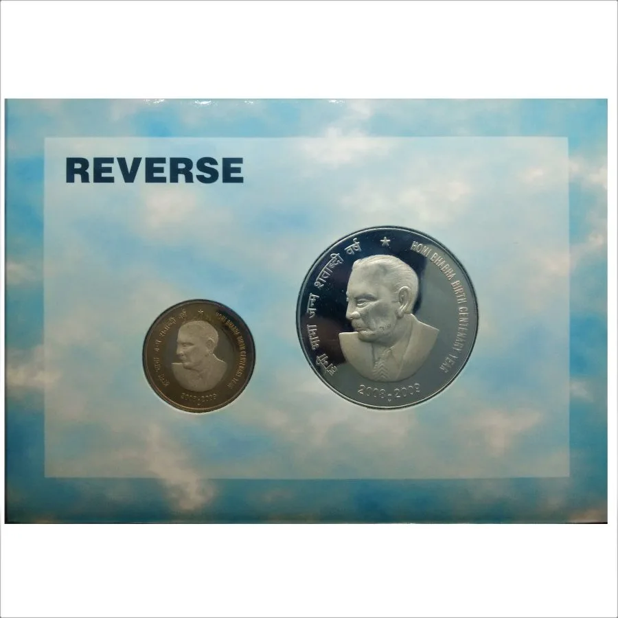 Rare Republic India Homi Bhabha Birth centenary Year Commemorative Coin Proof Set