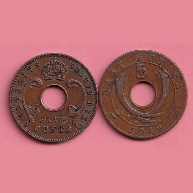 1949 East Africa George Six 5 Cent Coin