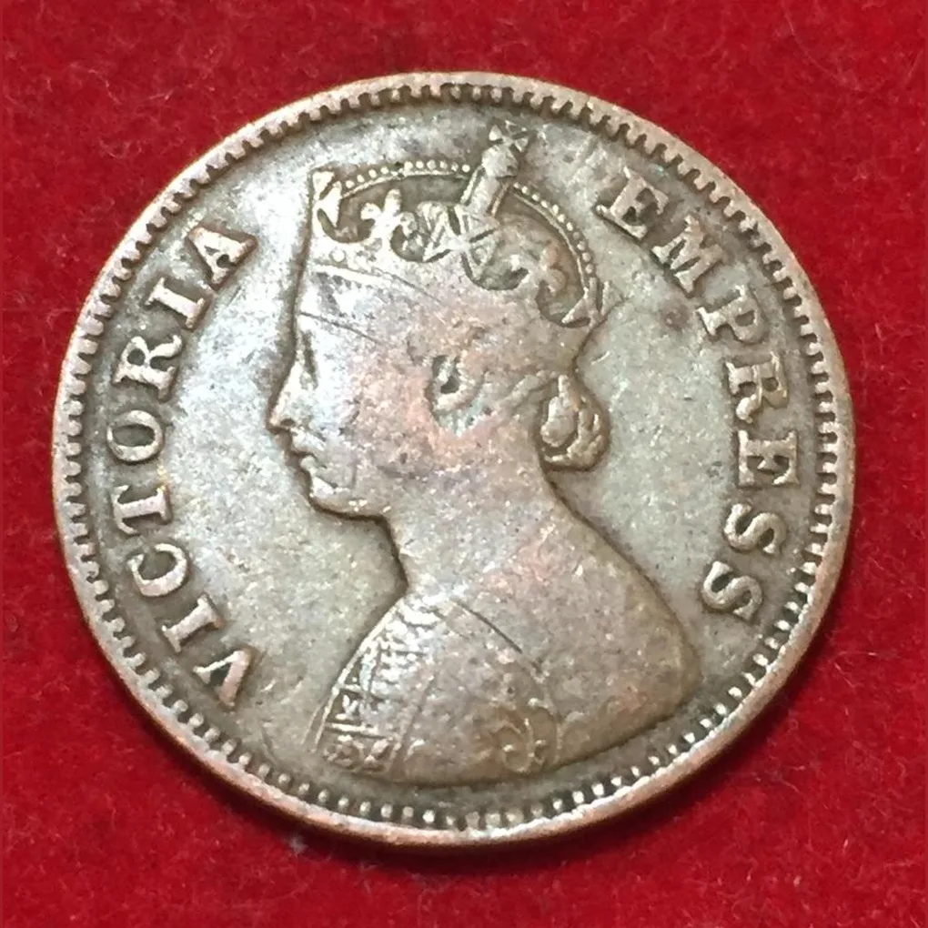 1898 India - British ½ Pice - Victoria Rare Coin #N110
