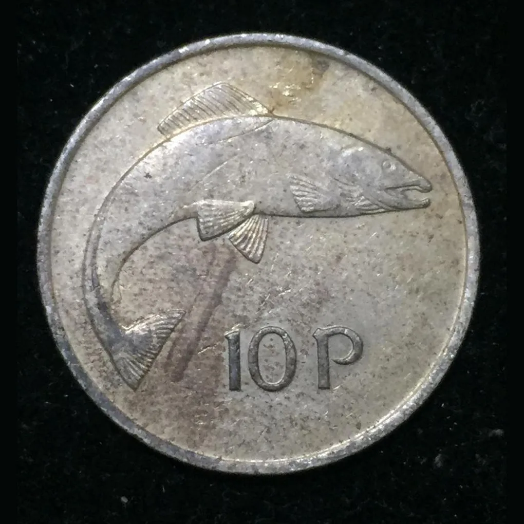 Ireland 10 Pence 1975 large type Coin #Z-351