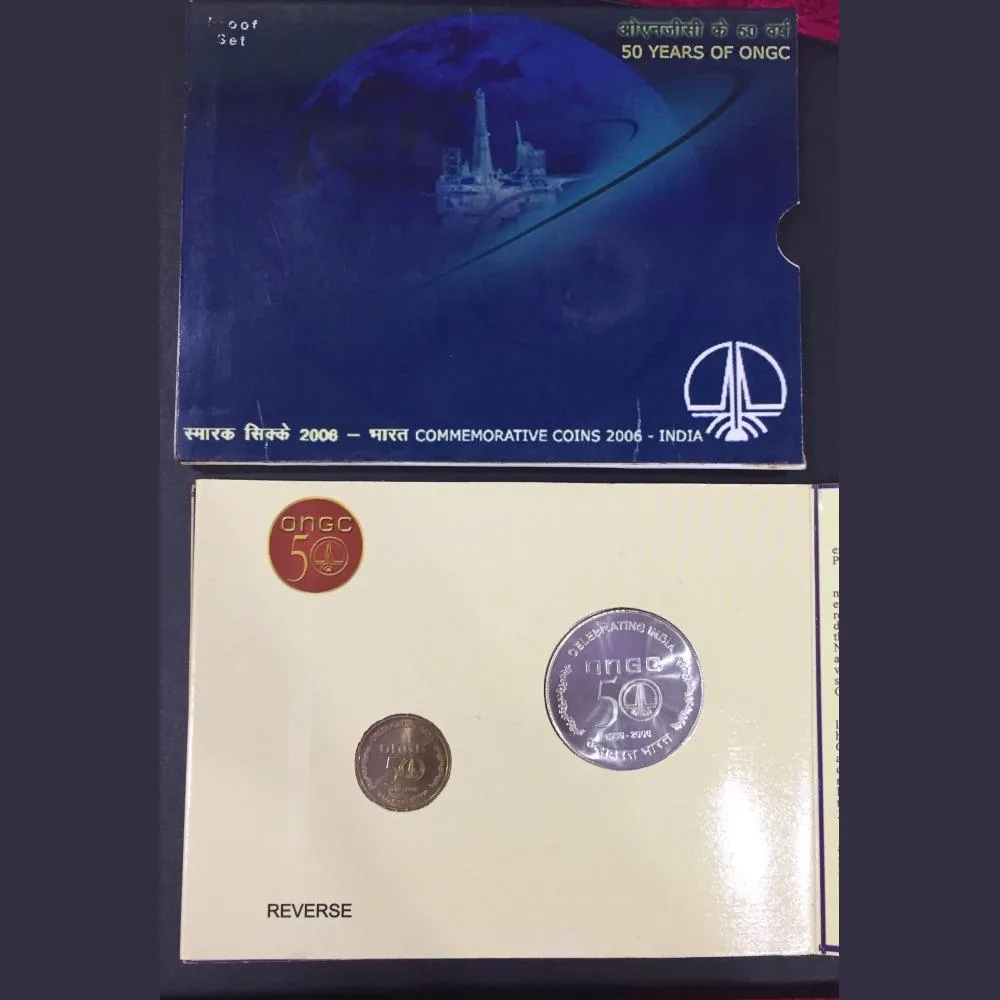 50 years of ONGC (Proof Set ) Kolkata Mint Two Coin set