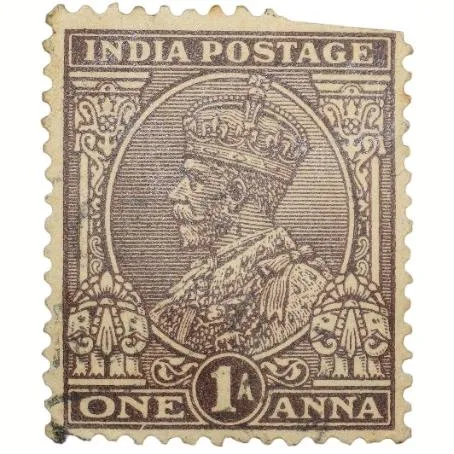 Postal Stamp of George V 1 Anna Brown Colour - Used Condition as per Image.