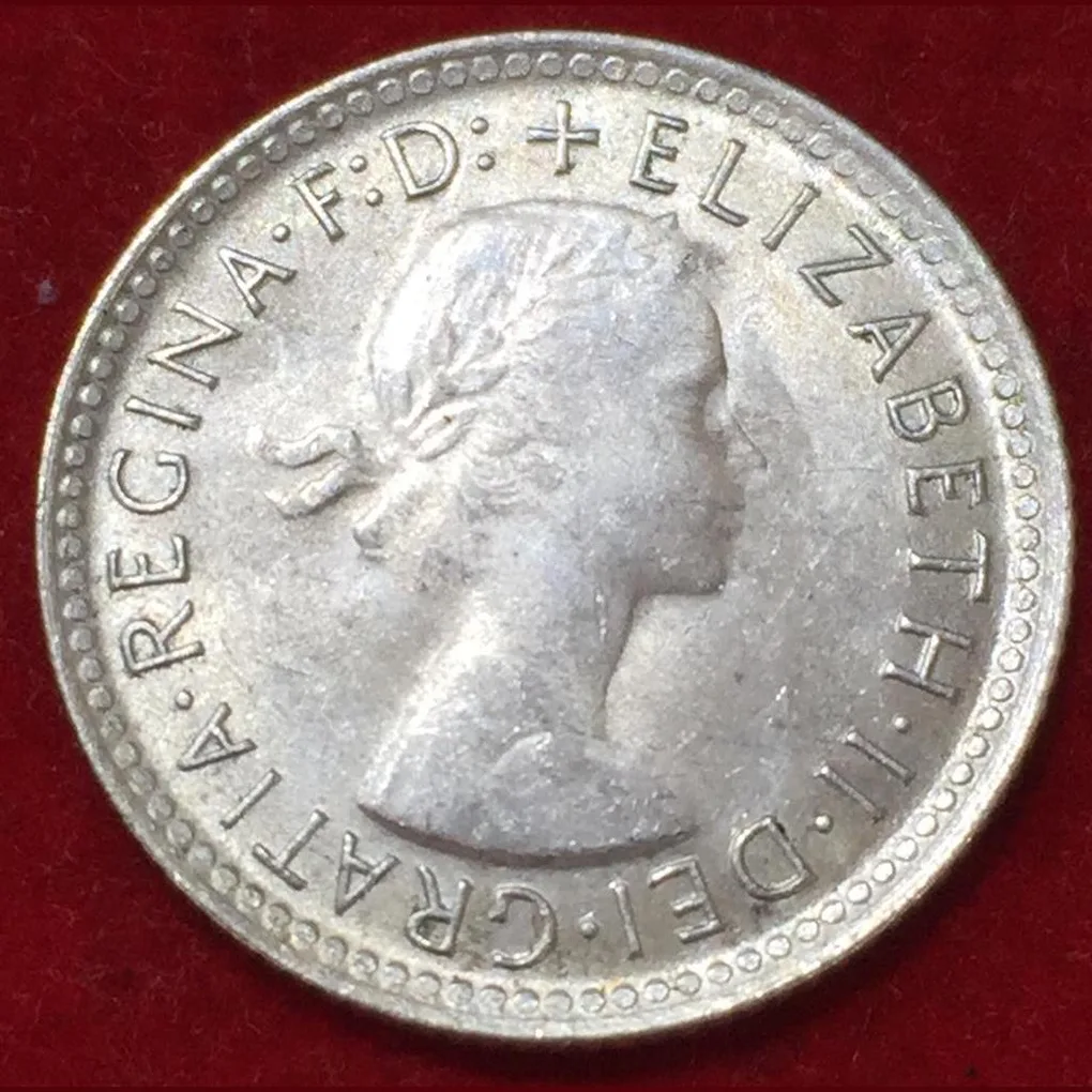 1962 Australia 6 Pence - Elizabeth II with "F:D:" Silver Coin #N236