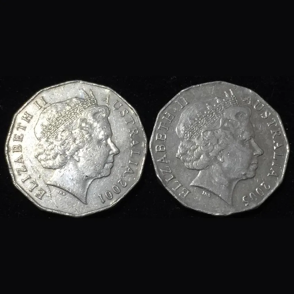 Australia commemorative 2 different half dollar Big size old ishu rare coin #R59