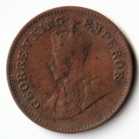 1/2 Pice 1936 Bronze Coin of George V British India Coinage Standard Circulation Coin