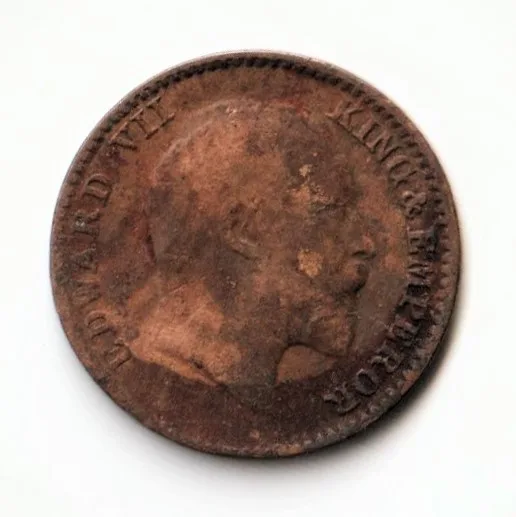Rare 1/12 Anna 1907 Bronze Standard Circulation Coin of King Edward VII British India Coinage