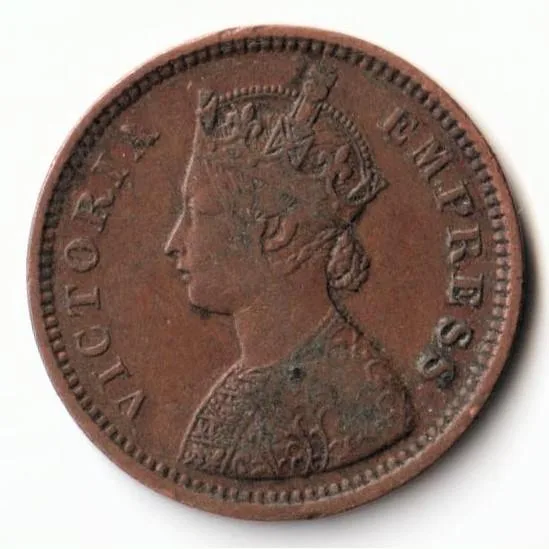Rare 1/2 Pice 1895 Copper Coin of Victoria Empress Standard Circulation Coin of British India