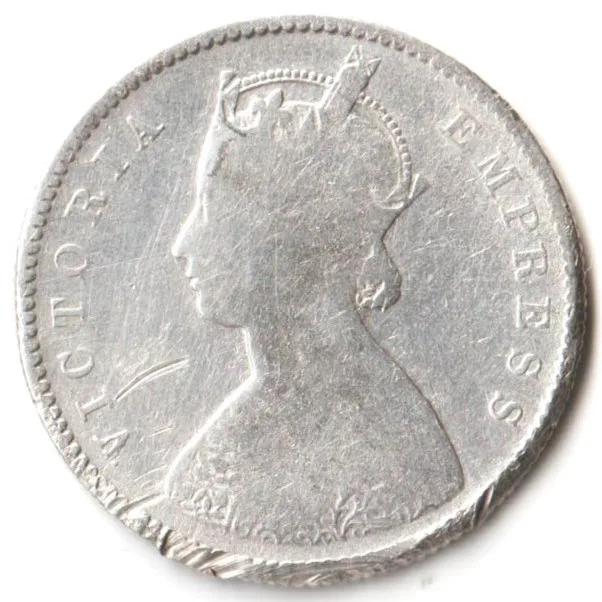 Rare Half Rupee 1896 of Calcutta Mint of Victoria Collectible British India Silver Coin