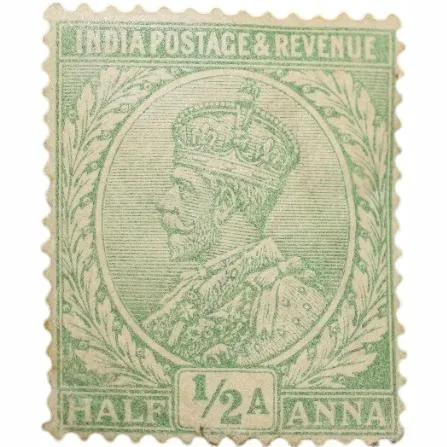 Postage Stamp of George V 1/2 Anna Green Colour - Mint Un-Used Condition as per Image.
