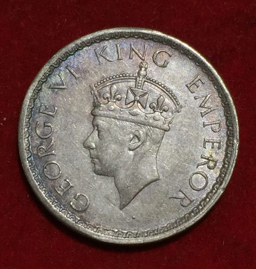 Rare 1942 ½ Rupee - George VI British - India Silver Coin #L-323