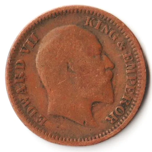 1/2 Pice 1905 of Edward VII British India Copper Coin
