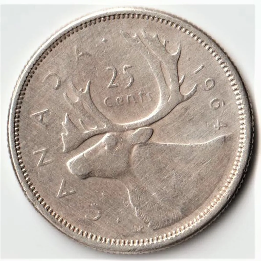 Rare Canada 25 Cents of Elizabeth II Silver Coin