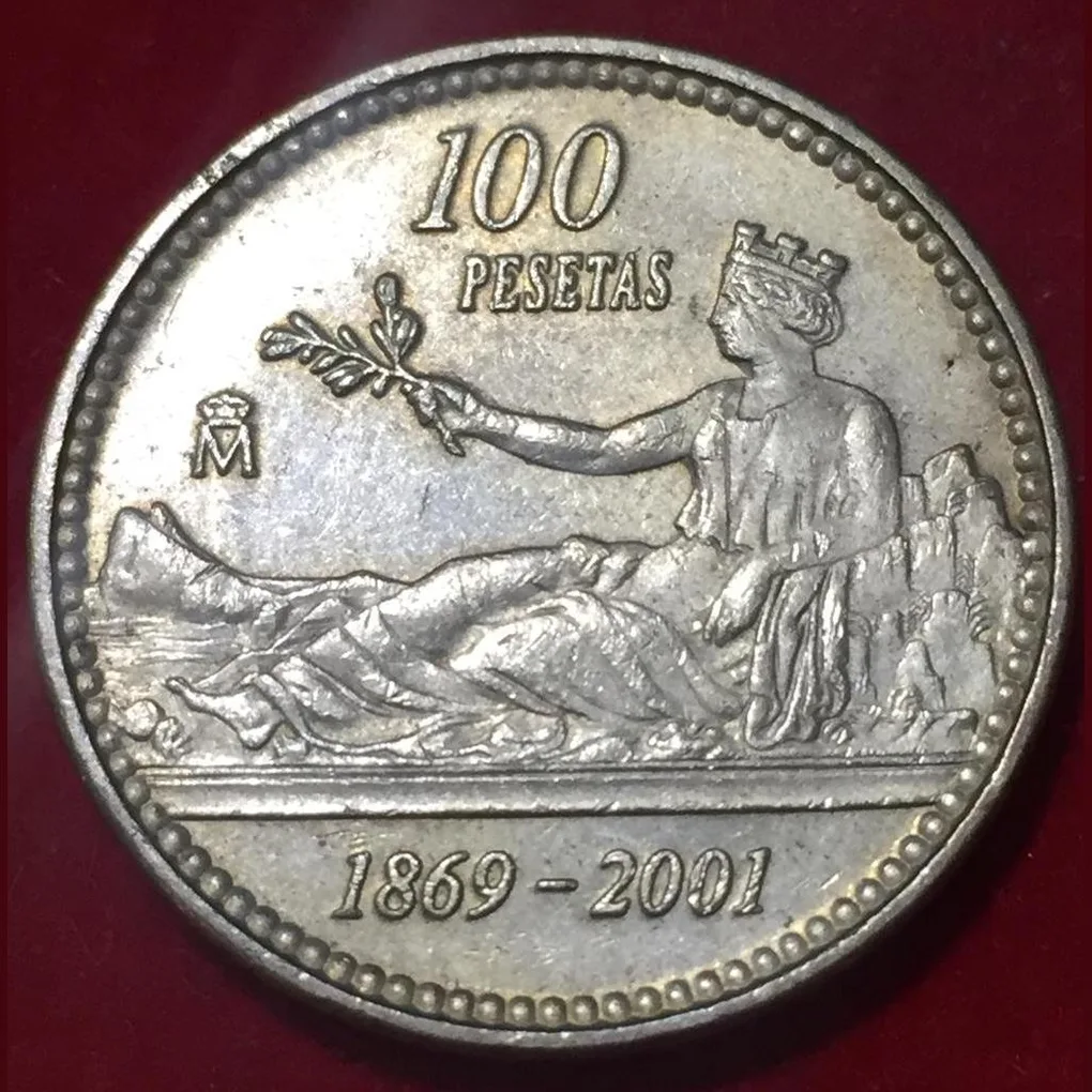 2001 Spain 100 Pesetas - Juan Carlos I Last Peseta Rare Coin Lowest Price #N207