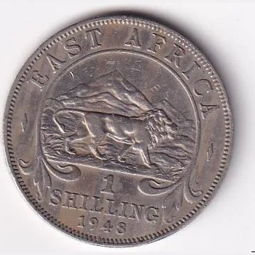 1948 East Africa 1 Shilling - George VI Rare Coin #Z-185