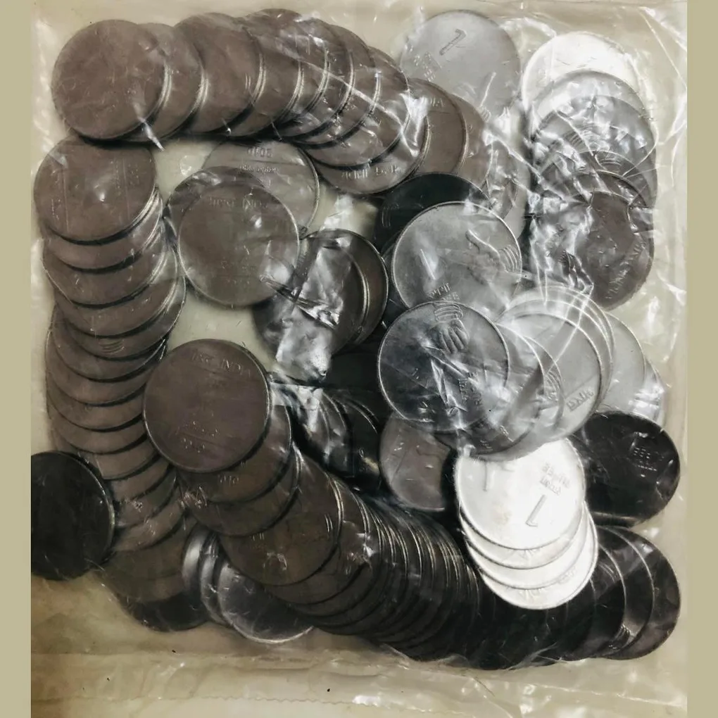 Rs 1 RBI 100 Coin Seal Pouch Republic India Issue 2010 Mumbai Mint Rare Hasta Mudra Series