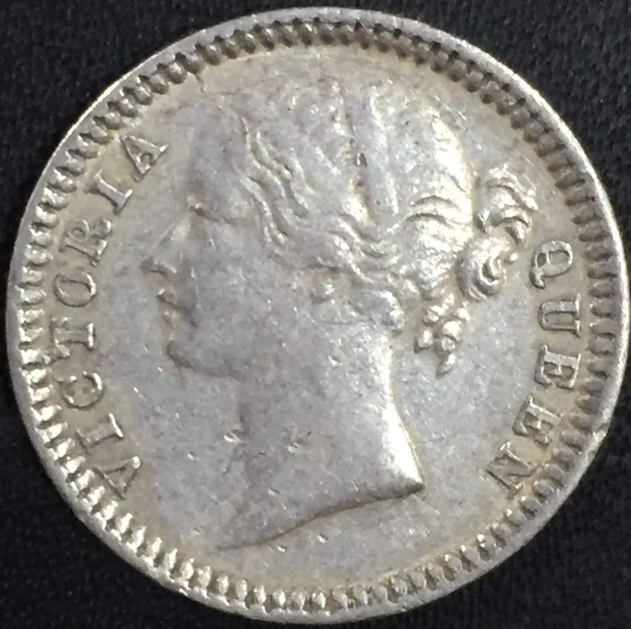 1840 , 1/4 Rupees East India company ( Divided Legend Type ) very High Grade # Sku 187