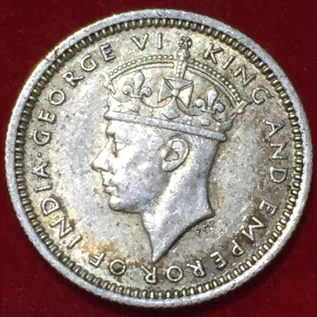 1939 Malaya 5 Cents - George VI Silver Rare Coin #N258