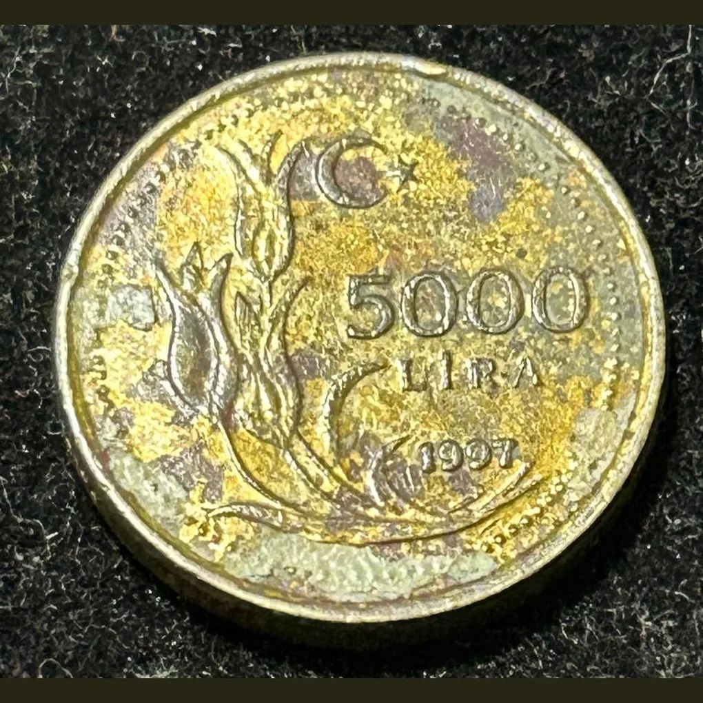 Turkey 5000 Lira 1997 Rare Lowest Price Coin #Z61