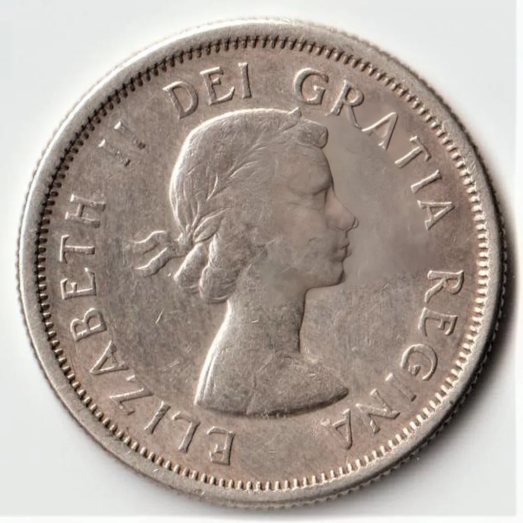 Rare Canada 25 Cents of Elizabeth II Silver Coin