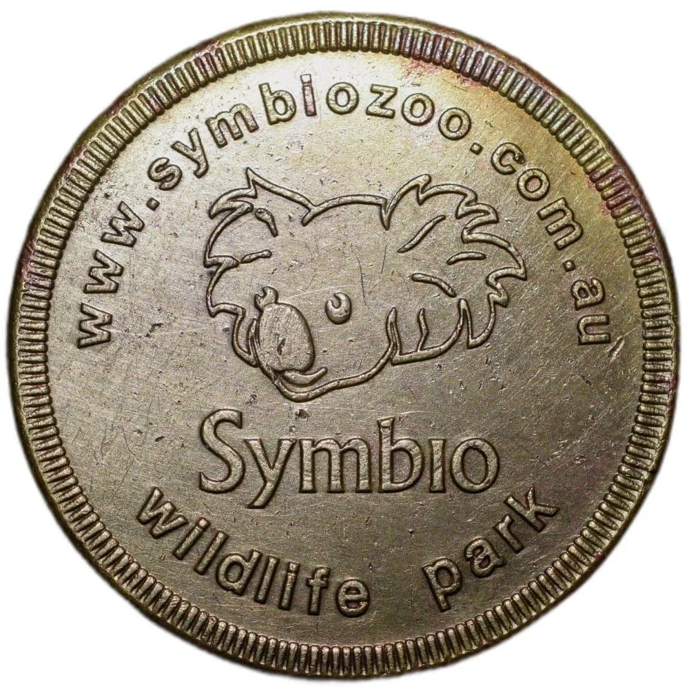 Brass Souvenir Coin of Australia - Symbio Wildlife Park with Kangaroo