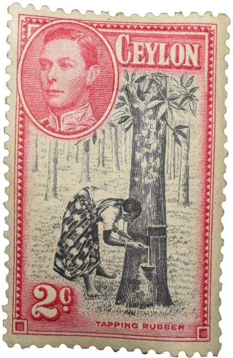 Postal Stamp of Ceylon(Sri Lanka) of George VI 2 Cents of Red-Black Colour Mint Un-Used Condition as