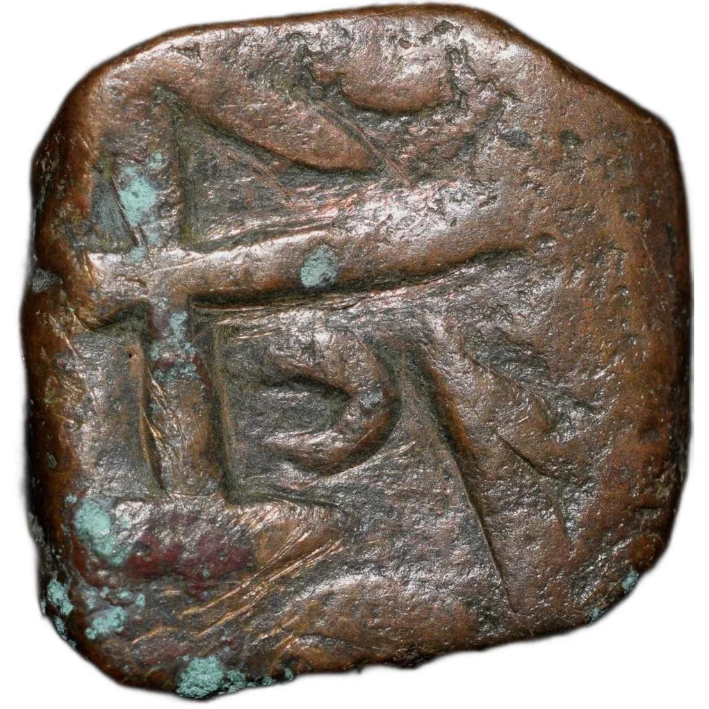 Copper Paisa of Nawabs of Elichpur (17th - 18th Cen. AD) of Mughal Style Inscription