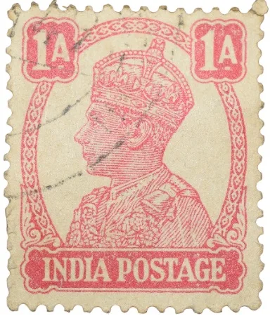 Postal Stamp of George VI 1 Anna Red Colour Used Condition as per Image.
